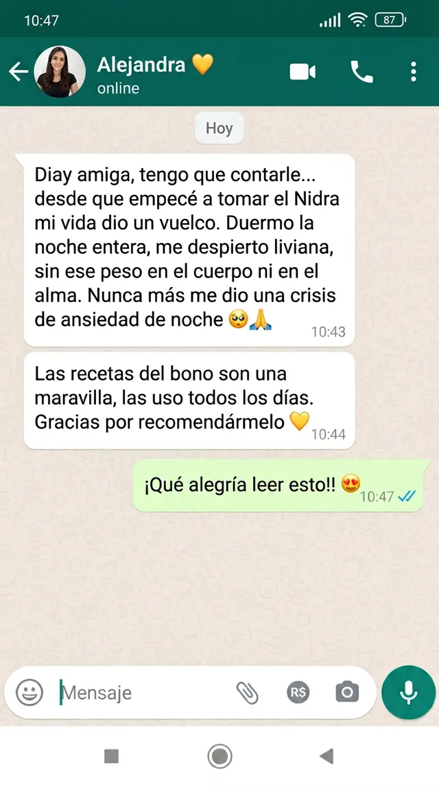 Testimonio de Alejandra sobre el té Nidra