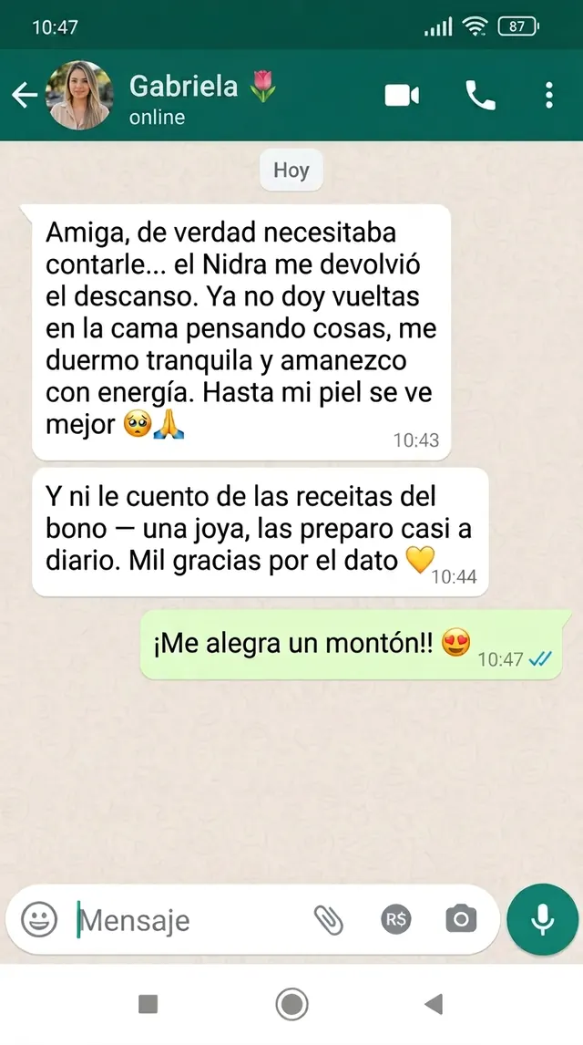Testimonio de Gabriela sobre el té Nidra