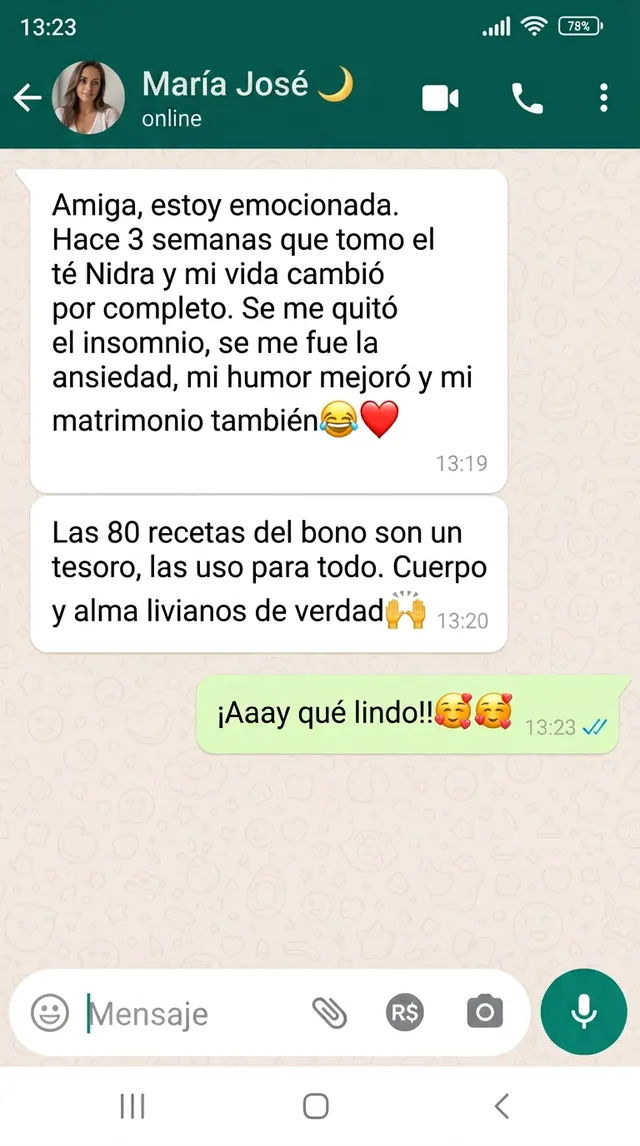 Testimonio de María José sobre el té Nidra